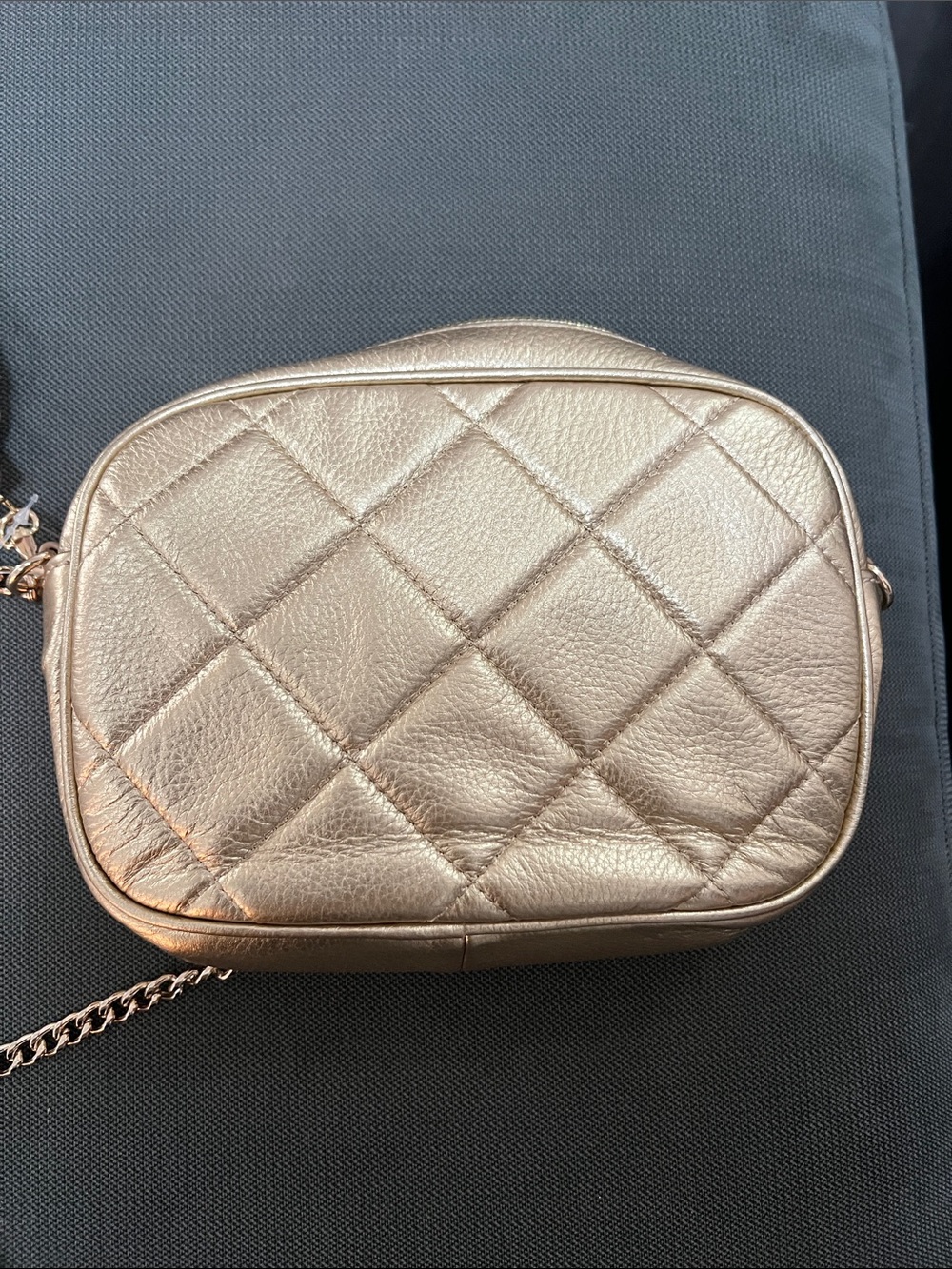 Lilly Pulitzer Quilted Metallic Gold Crossbody with Tassel Charm - Picture 5 of 5